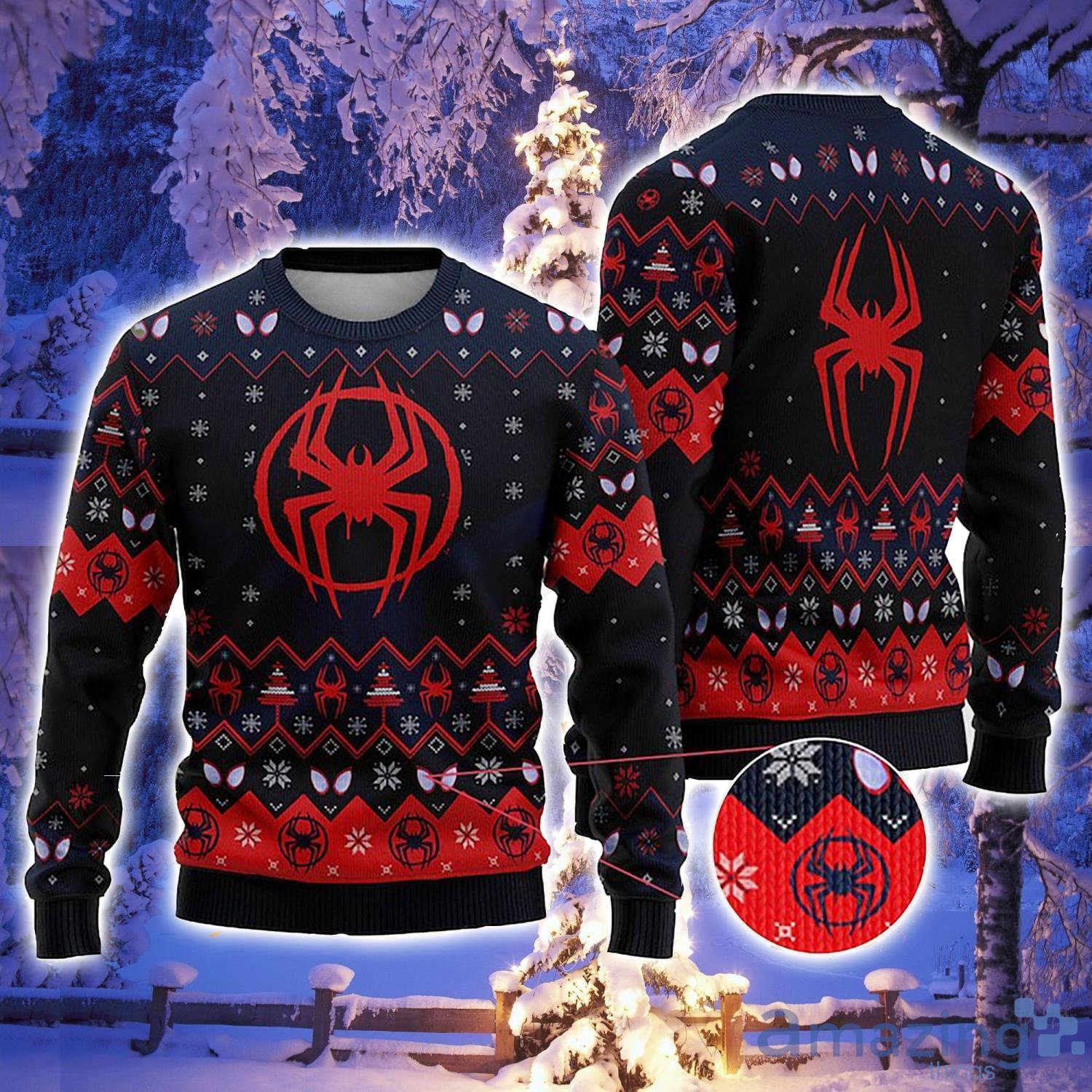 Spider Movie Lover 3D Ugly Christmas Sweater image Spider Movie Lover 3D Ugly Christmas Sweater Product Photo 1