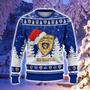 Sporting Club di Bastia Logo Wearing Santa Hat Ugly Christmas Sweater Christmas Gift 3D Sweater Product Photo 2