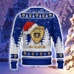 Sporting Club di Bastia Logo Wearing Santa Hat Ugly Christmas Sweater Christmas Gift 3D Sweater Product Photo 3