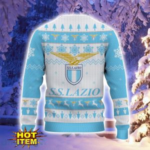 S.S. Lazio Ugly Christmas Sweater Snowflake Pattern Pattern 3D Sweater Holiday Gift Ideas For Sport Fans Product Photo 3