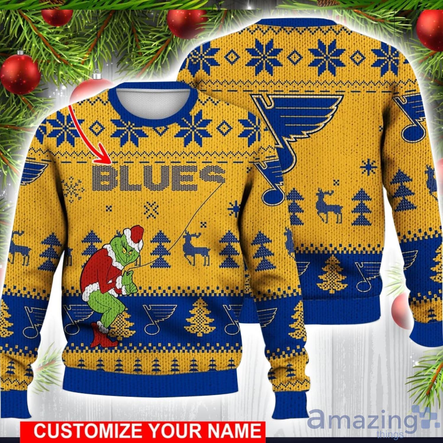 St.Louis Blues Baby Pennywise Grinch Christmas NHL Hockey Long