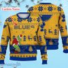 St. Louis Blues Grinch Ugly Sweater Christmas Custom Name Ice Hockey NHL