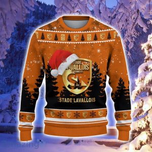 Stade Lavallois Logo Wearing Santa Hat Ugly Christmas Sweater Christmas Gift 3D Sweater Product Photo 2