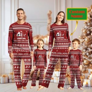 Stanford Cardinal Team Custom Name Christmas Pajamas For Fans Product Photo 1
