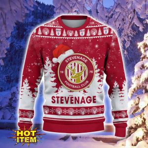 Stevenage Football Club Ugly Christmas Sweater Holiday Gift Ideas For Sport Fans Product Photo 2