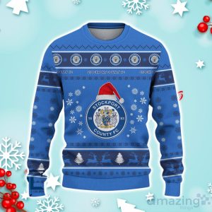 Stockport County F.C Ugly Christmas Sweater Ideal Gift For Fans Product Photo 2