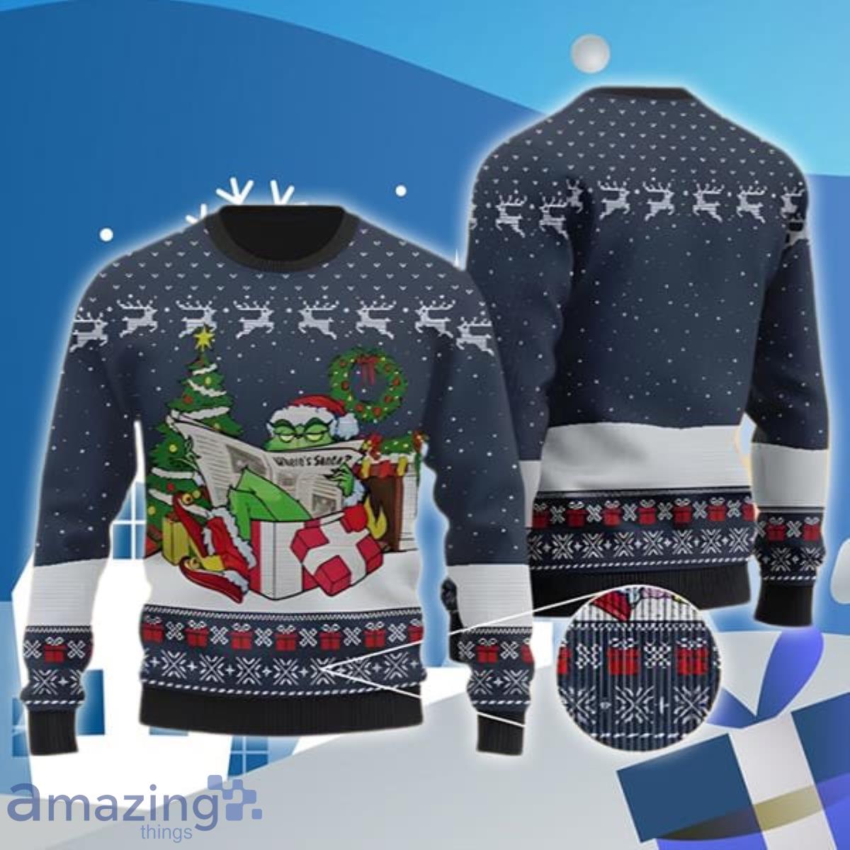 Stole Xmas Funny Santa Grinch Ugly Christmas Sweater Unique Gift image Stole Xmas Funny Santa Grinch Ugly Christmas Sweater Unique Gift Product Photo 1