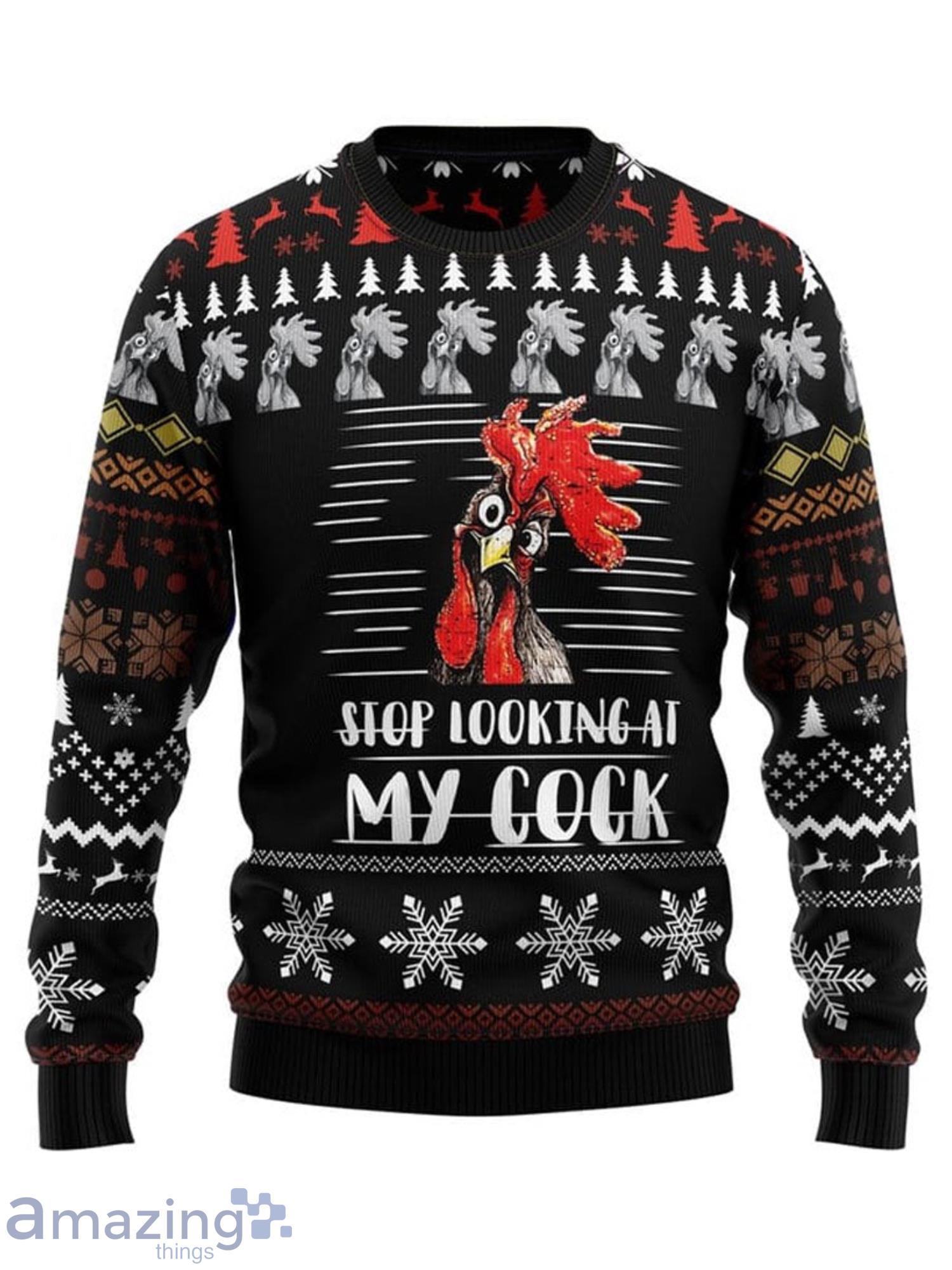 Stop Looking At My Cock Print Crewneck Sweater image Stop Looking At My Cock Print Crewneck Sweater Product Photo 1