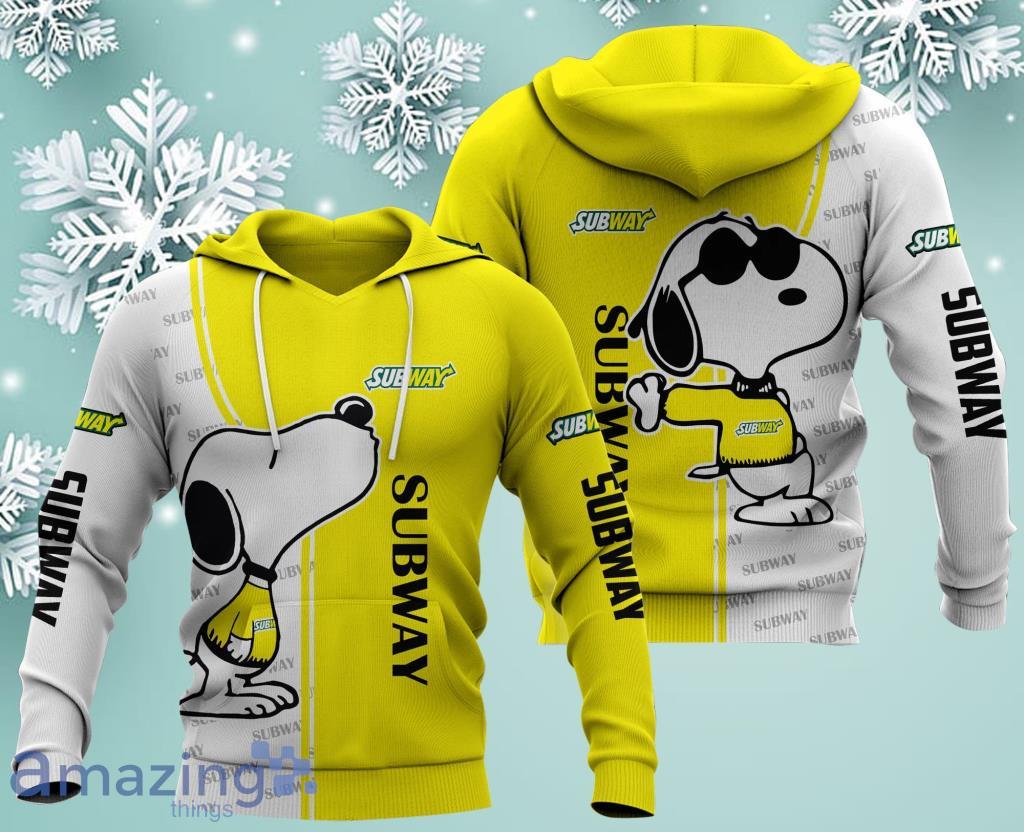 Subway Logo Cute Snoopy 3D Hoodie All Over Print Gift For Men And