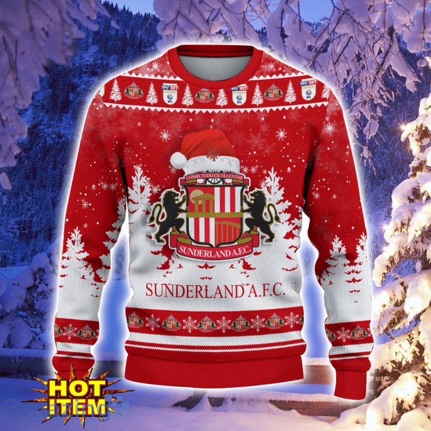 Sunderland Ugly Christmas Sweater Holiday Gift Ideas For Sport Fans image Sunderland Ugly Christmas Sweater Holiday Gift Ideas For Sport Fans Product Photo 2