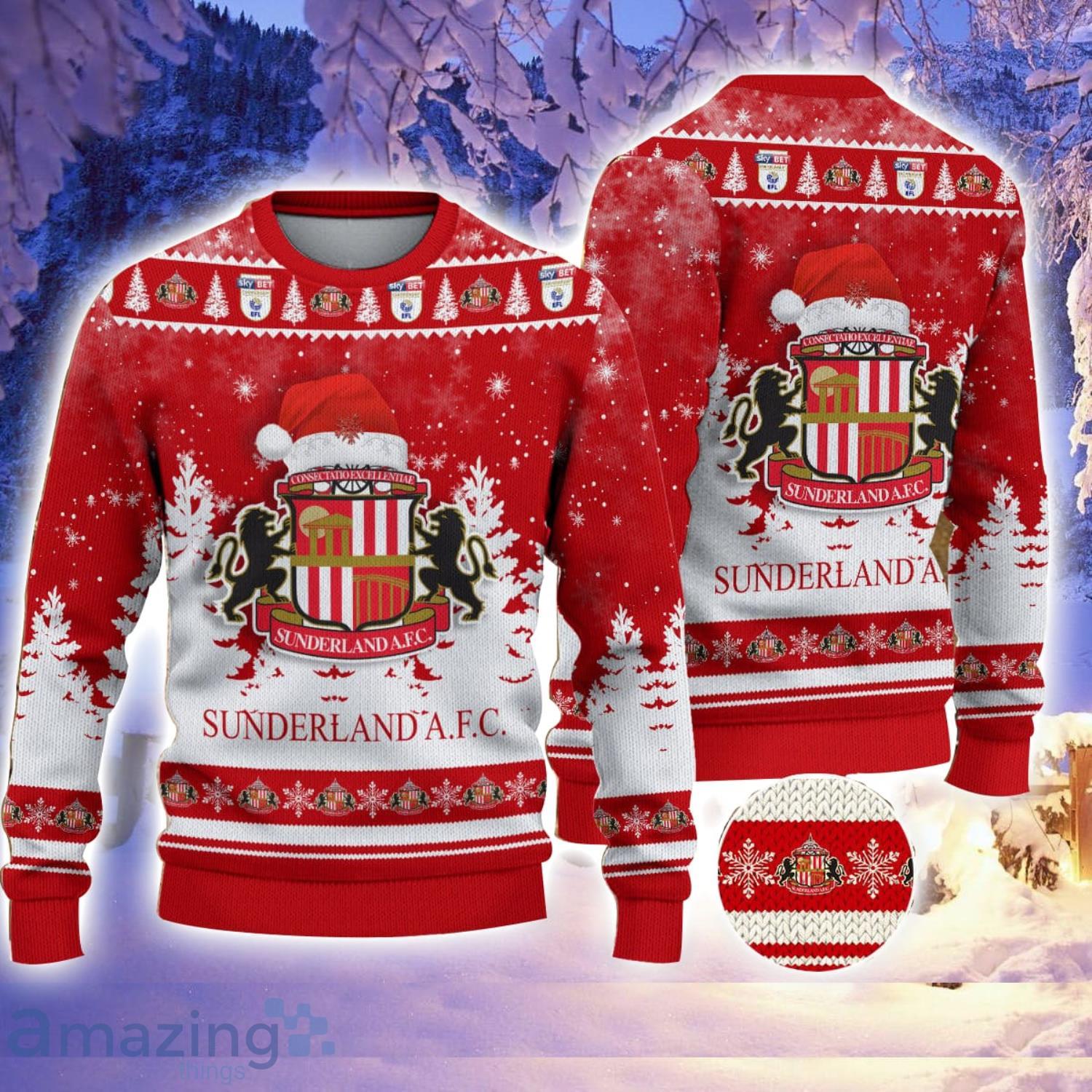 Sunderland Ugly Christmas Sweater Holiday Gift Ideas For Sport Fans image Sunderland Ugly Christmas Sweater Holiday Gift Ideas For Sport Fans Product Photo 1