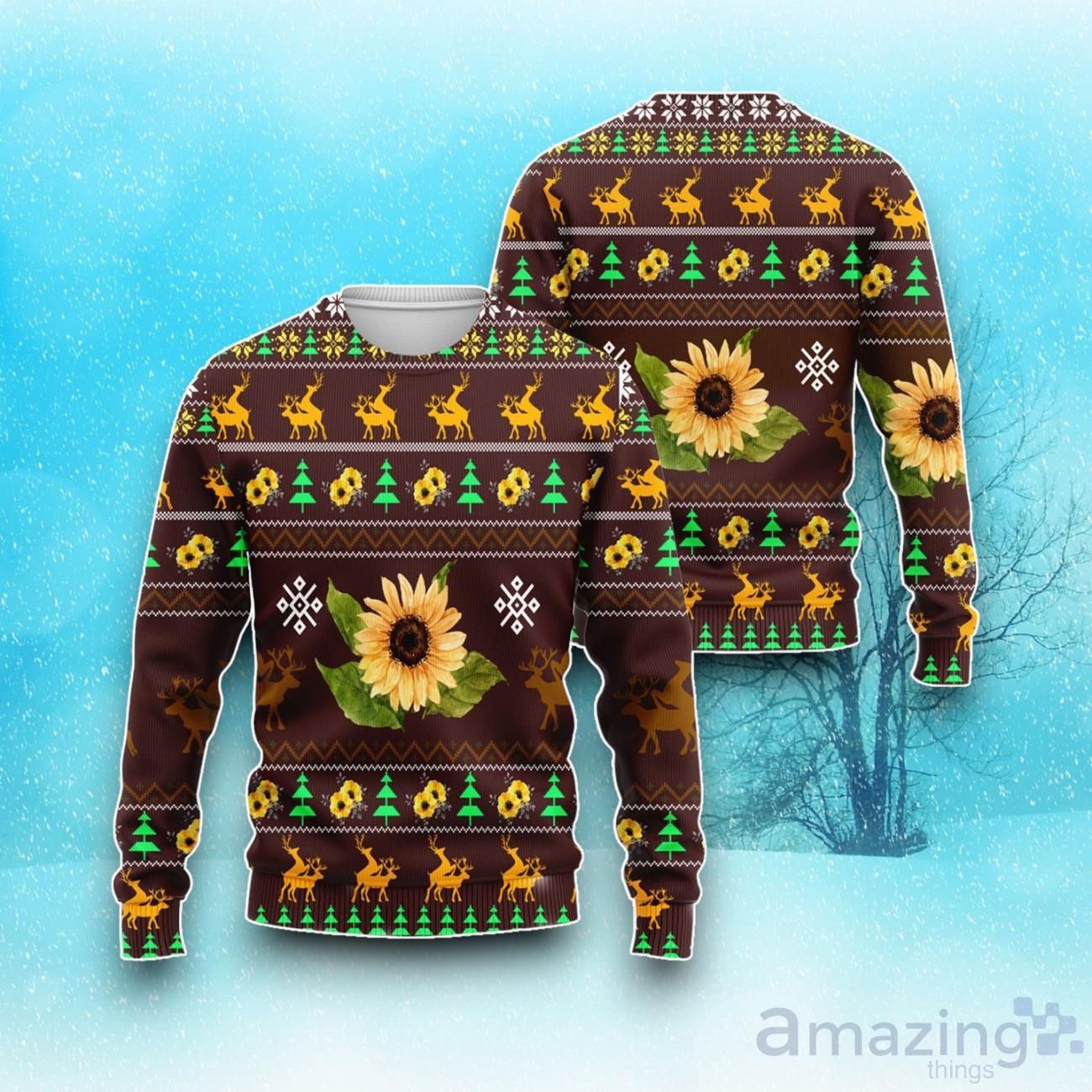 Sunflower Ugly Christmas Sweater For All image Sunflower Ugly Christmas Sweater For All Product Photo 1