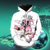 Super Buu Dragon Ball White 3D Hoodie Impressive Gift For Men And Women