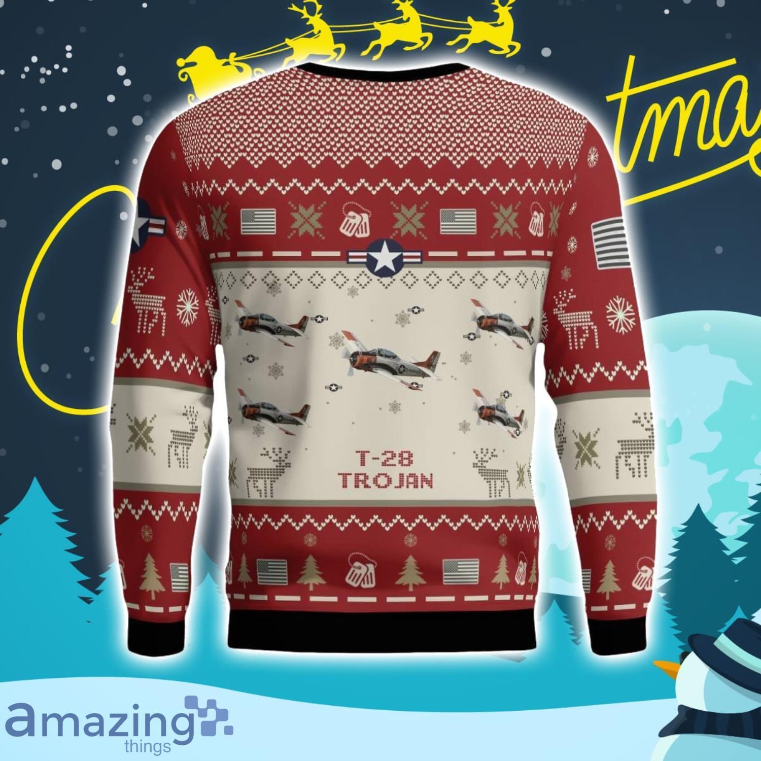 T 28 Trojan T28 Aircraft Ugly Christmas Sweater Christmas Gift Veteran 3D Sweater image T-28 Trojan T28 Aircraft Ugly Christmas Sweater Christmas Gift Veteran 3D Sweater Product Photo 3