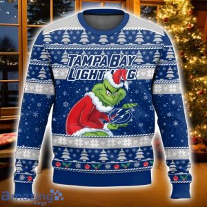Tampa Bay Lightning Grinch Ugly Christmas Sweater Christmas Gift For Sport Fans Product Photo 1