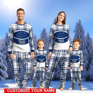 Tampa Bay Lightning Pajamas Personalized Name Christmas Pajamas Set Cute Gift For Family Gifts Product Photo 1