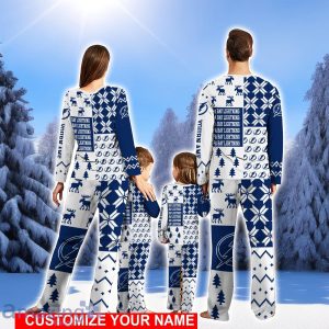 Tampa Bay Lightning Pajamas Set Cute Gift Custom Name Christmas snowflake pattern Pajamas Christmas Gift For Family Product Photo 2