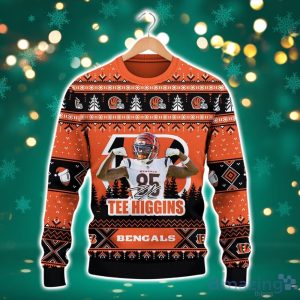 Tee Higgins Cincinnati Bengals Do Not Mess With Bengals Fan NFL Christmas Ugly Sweater Product Photo 2