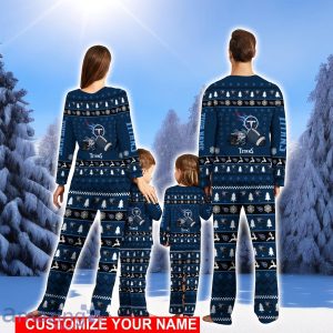 Tennessee Titans Pajamas Custom Name Christmas Sport Team Pajama Set Christmas Gift Family Product Photo 2