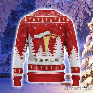 Tesla Santa Hat Pattern Ugly Christmas Sweater For Men And Women Product Photo 3