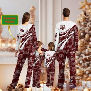 Texas A&M Aggies Custom Name Christmas Pajamas For Fans Product Photo 2