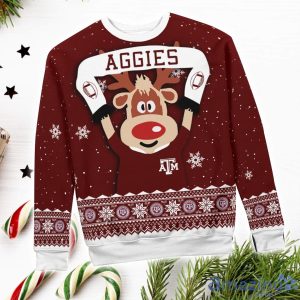 Texas A&M Aggies Cute Reindeer Ugly Christmas Sweater Christmas Party Gift image Texas A&M Aggies Cute Reindeer Ugly Christmas Sweater Christmas Party Gift Product Photo 3