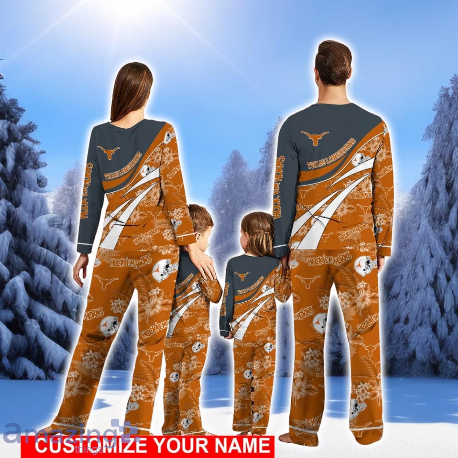 Texas Longhorns Christmas Pajamas Set Cute Gift Personalized Name Christmas Gifts For Fans image Texas Longhorns Christmas Pajamas Set Cute Gift Personalized Name Christmas Gifts For Fans Product Photo 2