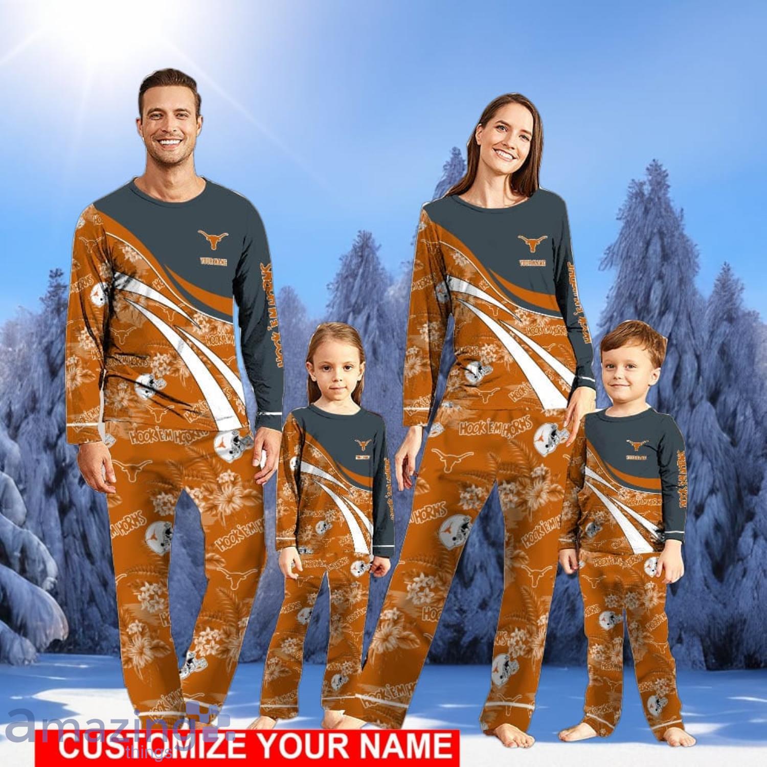 Texas Longhorns Christmas Pajamas Set Cute Gift Personalized Name Christmas Gifts For Fans image Texas Longhorns Christmas Pajamas Set Cute Gift Personalized Name Christmas Gifts For Fans Product Photo 1