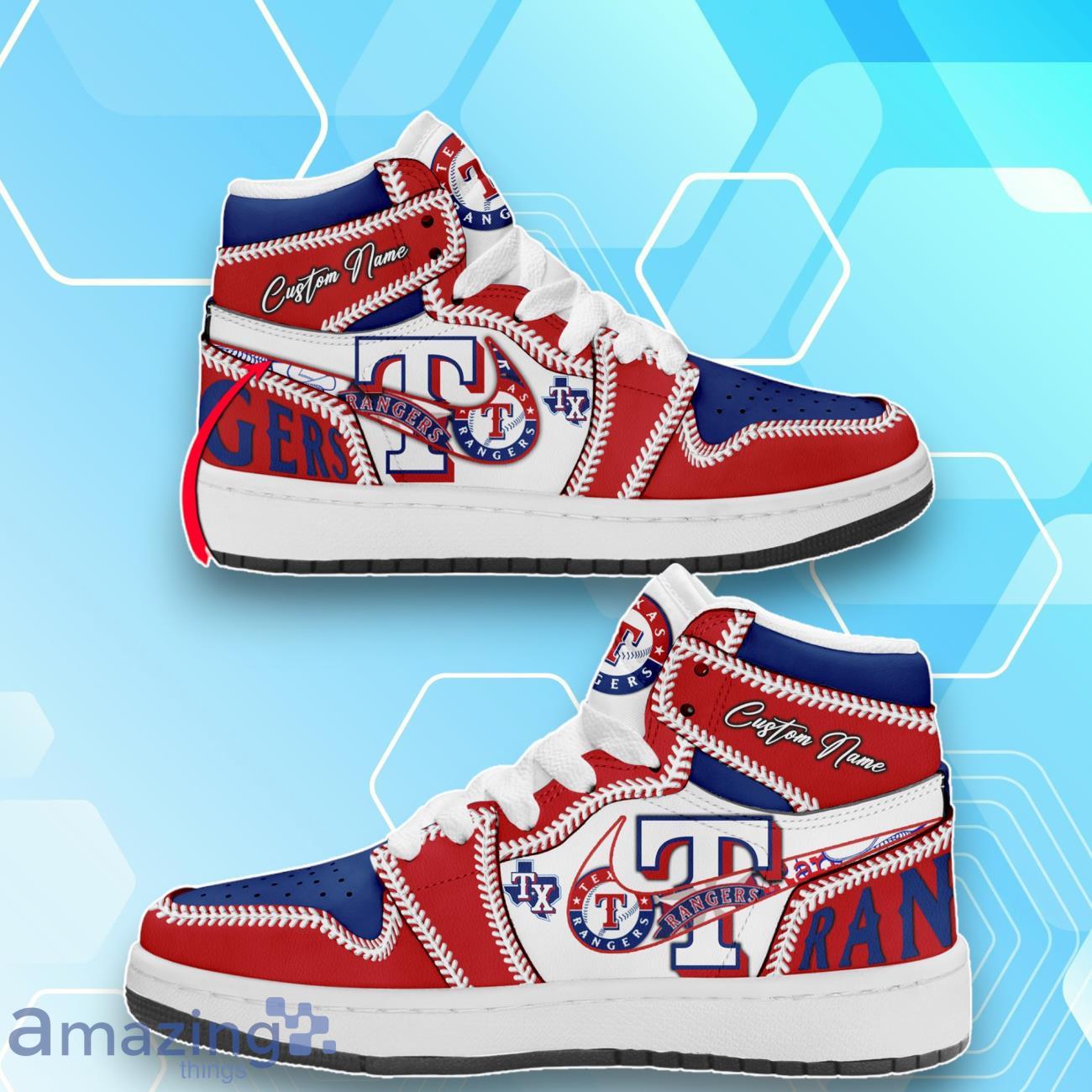 Texas Rangers World Series 2023 Air Jordan Hightop Custom Name image Texas Rangers World Series 2023 Air Jordan Hightop Custom Name Product Photo 1