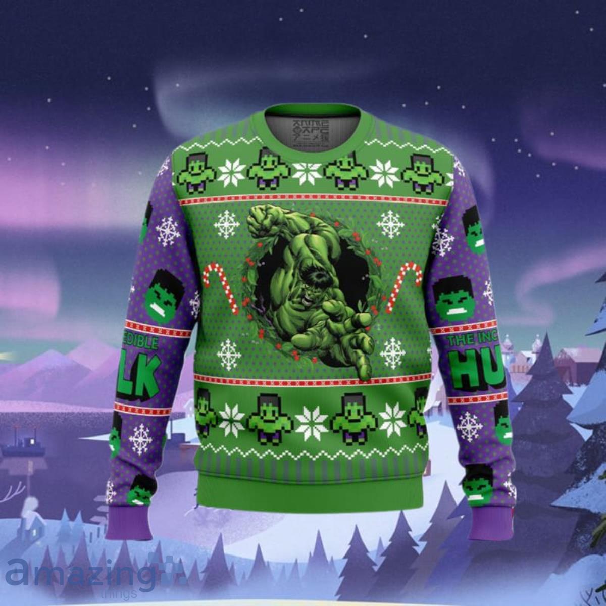 The Incredible Hulk Ugly Christmas Sweaters Style Gift For Men And Women image The Incredible Hulk Ugly Christmas Sweaters Style Gift For Men And Women Product Photo 1