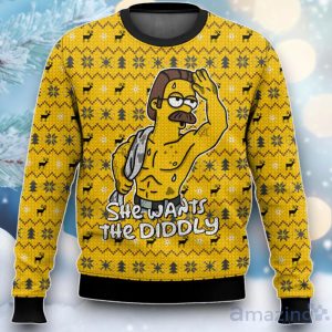 The Simpsons Meme Buff Ned Flanders Wants The Diddly Premium Ugly Christmas Sweater Product Photo 1