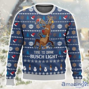 Time To Drink Busch Light Ugly Christmas Sweater Limited Edition For All Product Photo 1