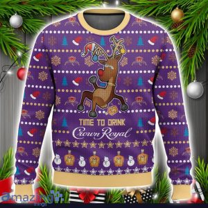 Time To Drink Crown Royal Ugly Christmas Sweater Christmas Holiday Gift Product Photo 1