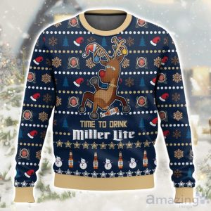 Time To Drink Miller Lite Ugly Christmas Sweater Limited Edition Gift For Men & Women Product Photo 1