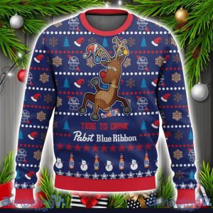 Time To Drink Pabst Blue Ribbon Ugly Christmas Sweater Christmas Holiday Gift Product Photo 1