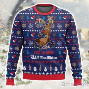 Time To Drink Pabst Blue Ribbon Ugly Christmas Sweater Limited Edition Gift For Men & Women Product Photo 1
