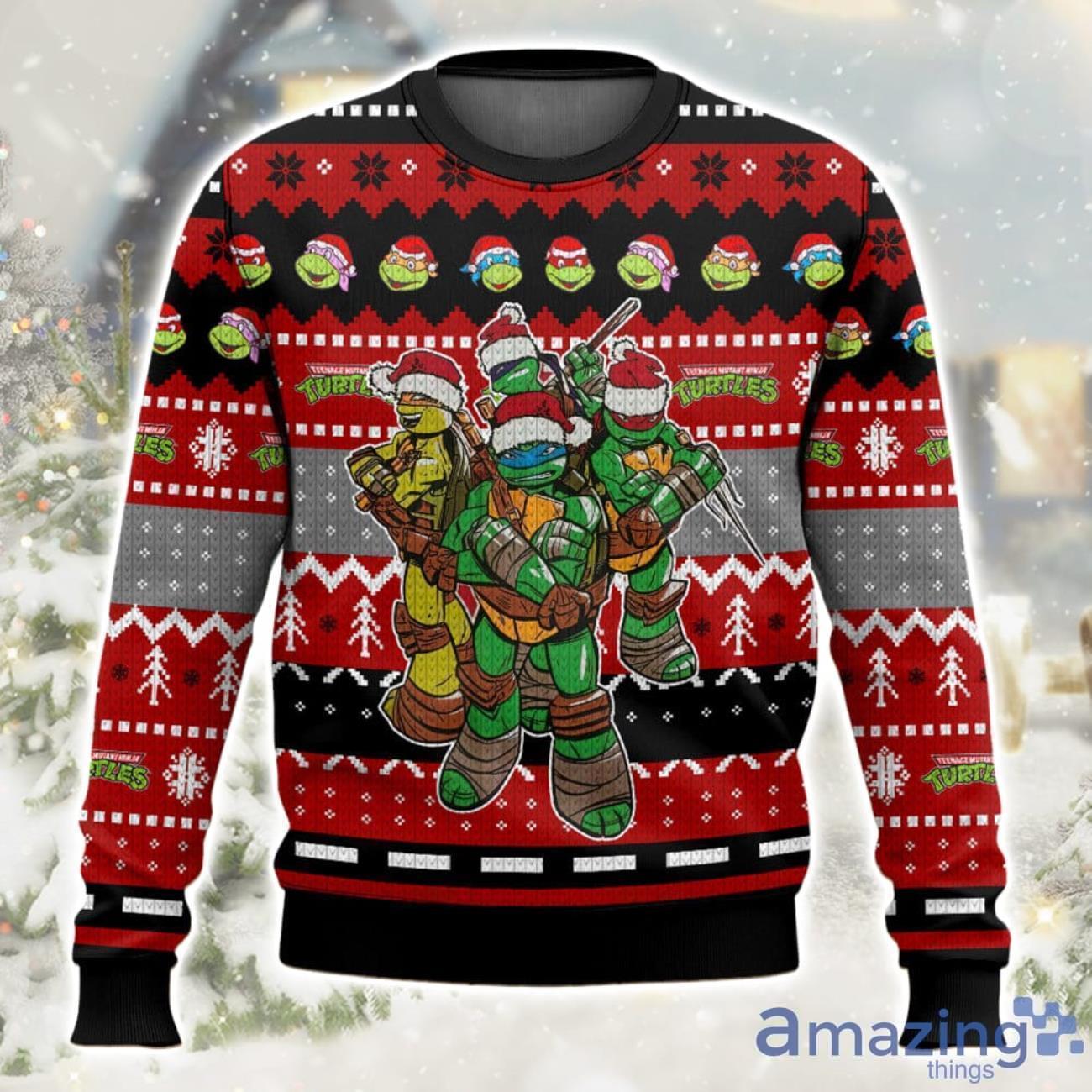 Ninja Turtles Heads & Pizza Christmas Sweatshirt