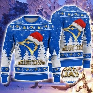 Toronto Blue Jays Santa Hat Pattern Ugly Christmas Sweater For Men And Women Product Photo 1