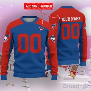 Toronto Blue Jays Ugly Sweater Custom Name And Number Hot Design For Christmas Gift Product Photo 1