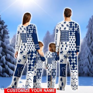 Toronto Maple Leafs Pajamas Set Cute Gift Custom Name Christmas snowflake pattern Pajamas Christmas Gift For Family Product Photo 2