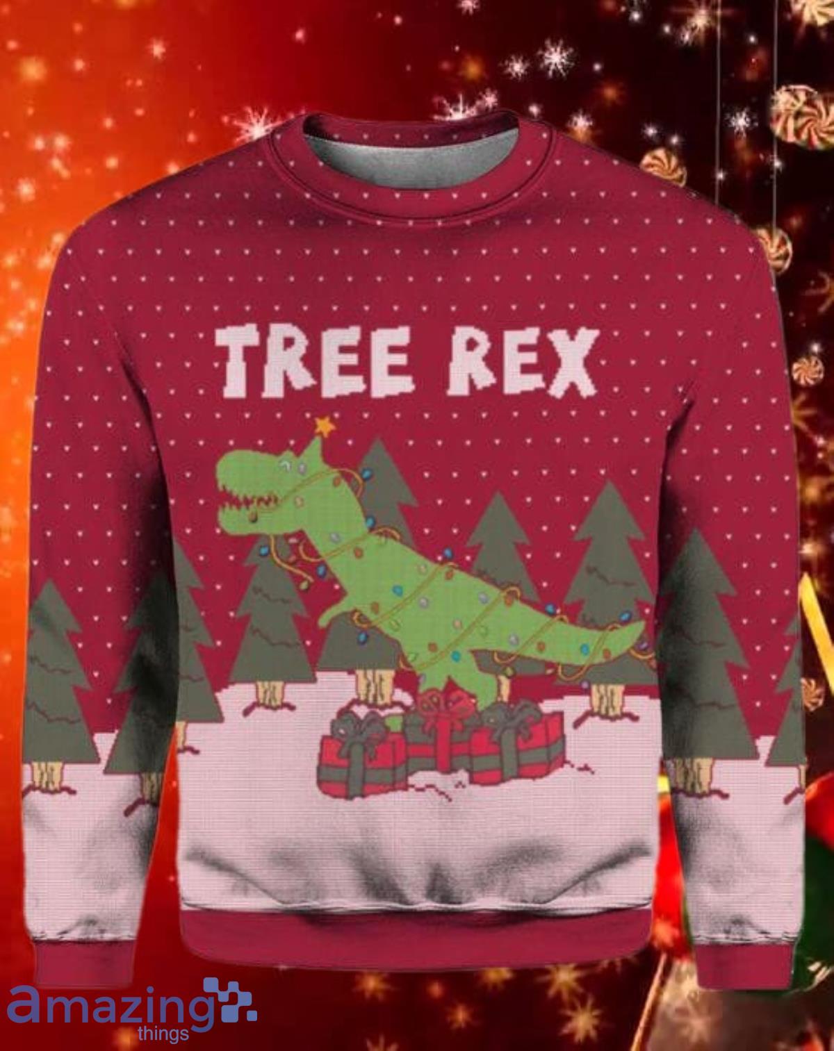 Tree Rex Christmas Ugly Christmas Sweater Impressive Gift For Men And Women image Tree Rex Christmas Ugly Christmas Sweater Impressive Gift For Men And Women Product Photo 1
