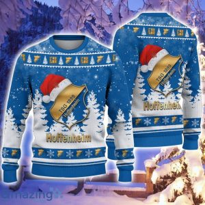 TSG Hoffenheim Logo Wearing Santa Hat Ugly Christmas Sweater Christmas Gift For Men And Women Product Photo 1