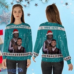 Tua Tagovailoa Tyreek Hill Miami Football Ugly Christmas Sweater, The Dolphins Bros Custom Name Product Photo 2