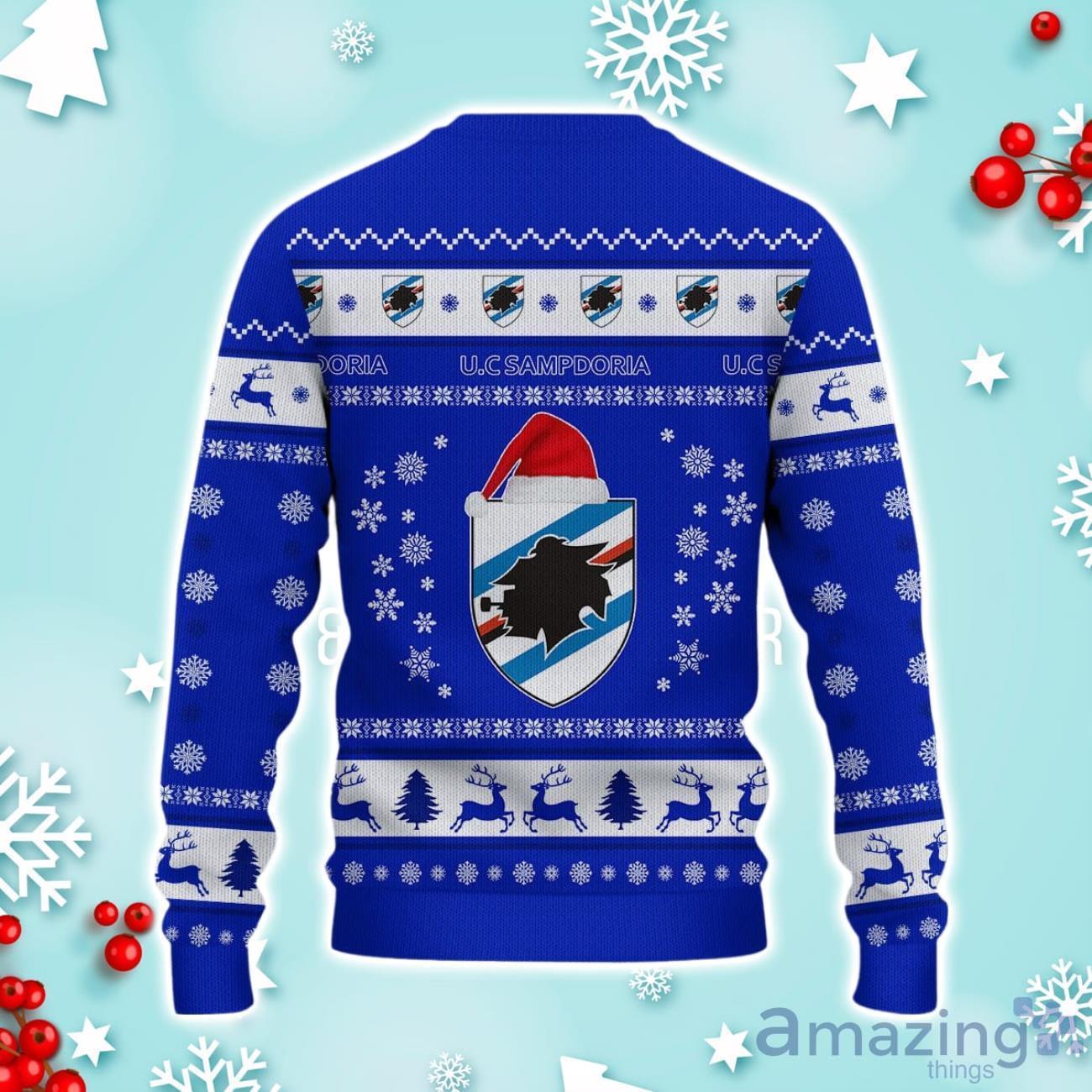U.C. Sampdoria Ugly Christmas Sweater Ideal Gift For Fans image U.C. Sampdoria Ugly Christmas Sweater Ideal Gift For Fans Product Photo 3