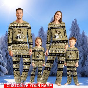 UCF Knights Pajamas Set Cute Gift Custom Name Christmas Gift For Family Sport Pajamas Set Cute Gift Product Photo 1