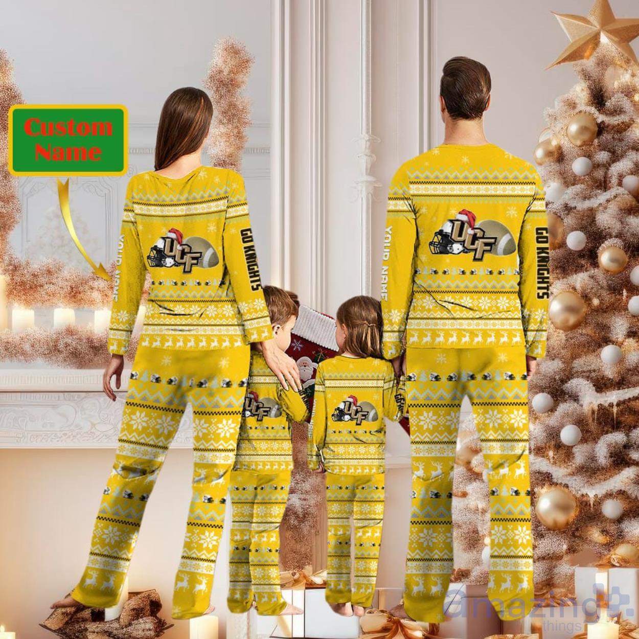 UCF Knights Team Custom Name Christmas Pajamas For Fans