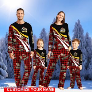 UCF Knights Team Pajamas Personalize Name Buffalo Plaid Christmas Pajamas Set Cute Gift Product Photo 1
