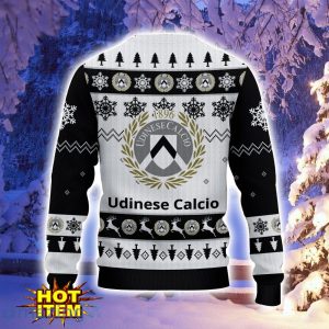 Udinese Calcio 1896 Ugly Christmas Sweater Snowflake Pattern Pattern 3D Sweater Holiday Gift Ideas For Sport Fans Product Photo 3