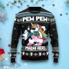 Unicorn Pew Pew Ugly Christmas Sweater