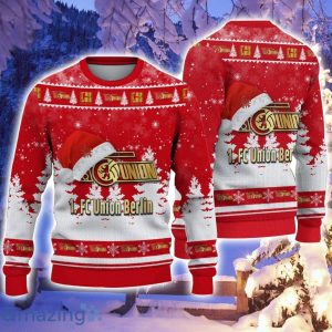 Union Berlin Logo Wearing Santa Hat Ugly Christmas Sweater Christmas Gift 3D Sweater Product Photo 1